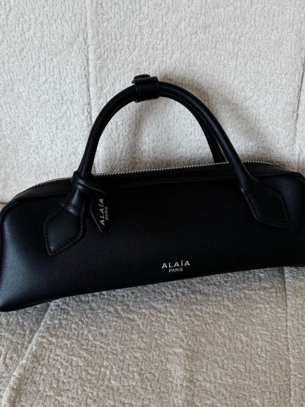 Alaia Black Leather Top-Handle Bag